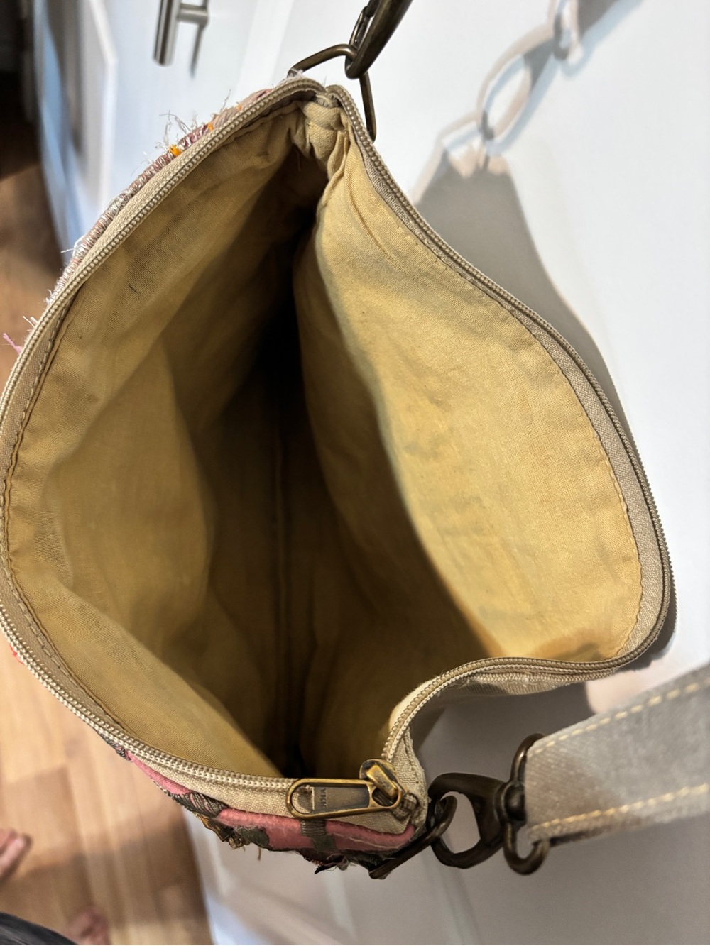 Vintage Addiction Recycled Military Tent Patchwork Crossbody Bag Boho - Picture 11 of 16
